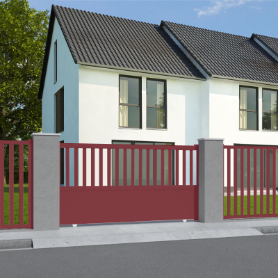 Cancello scorrevole rosso porpora