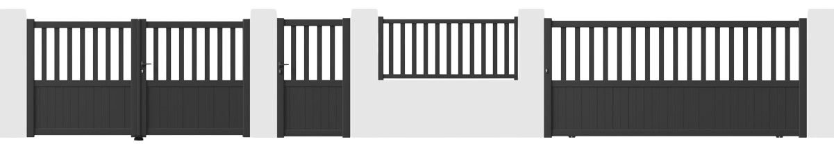 Combinazione recinzione e cancello