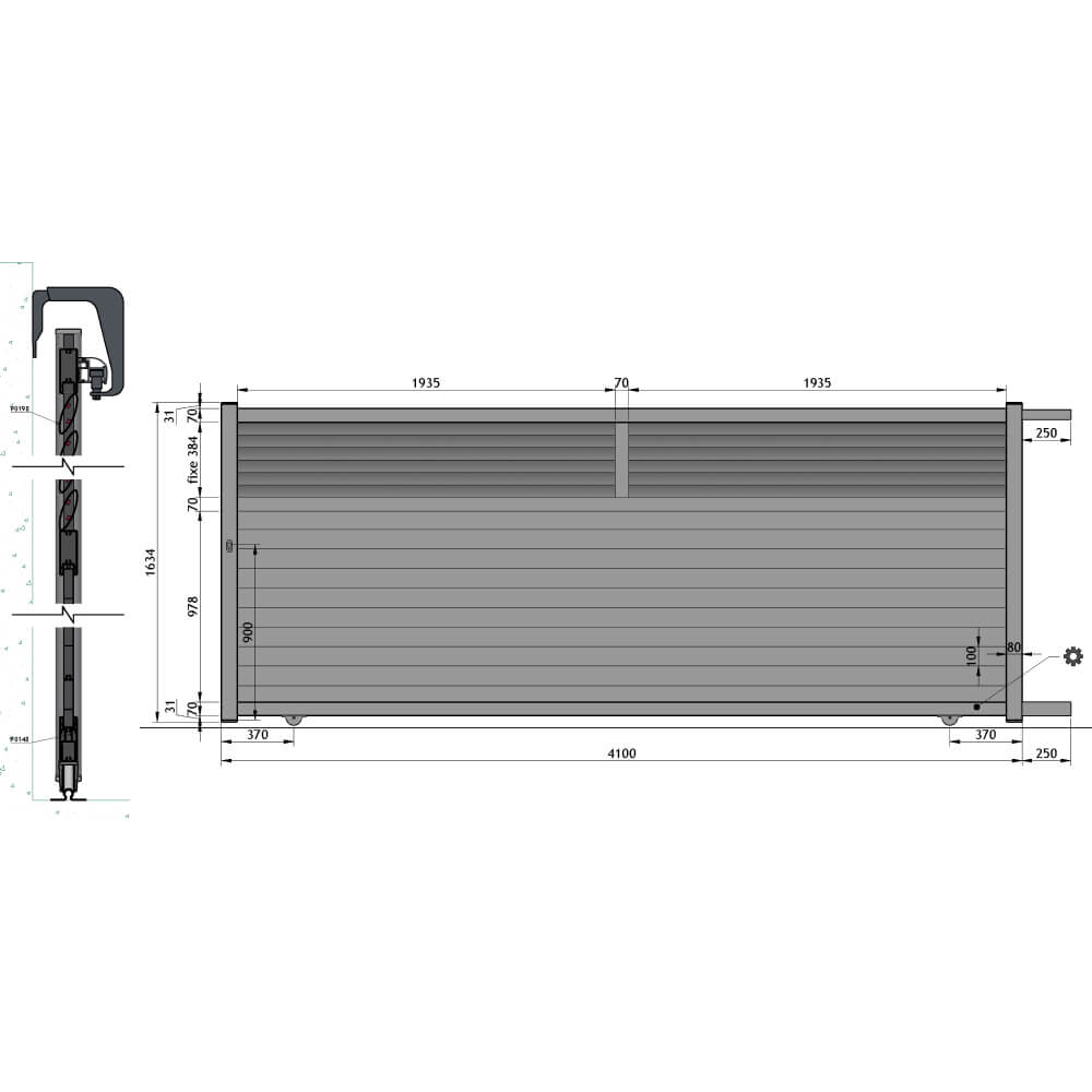 Cancello scorrevole 4.100x1.634 mm