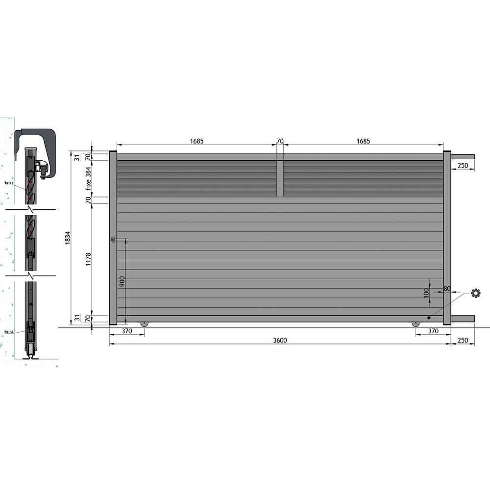 Cancello scorrevole 3.600x1.834 mm