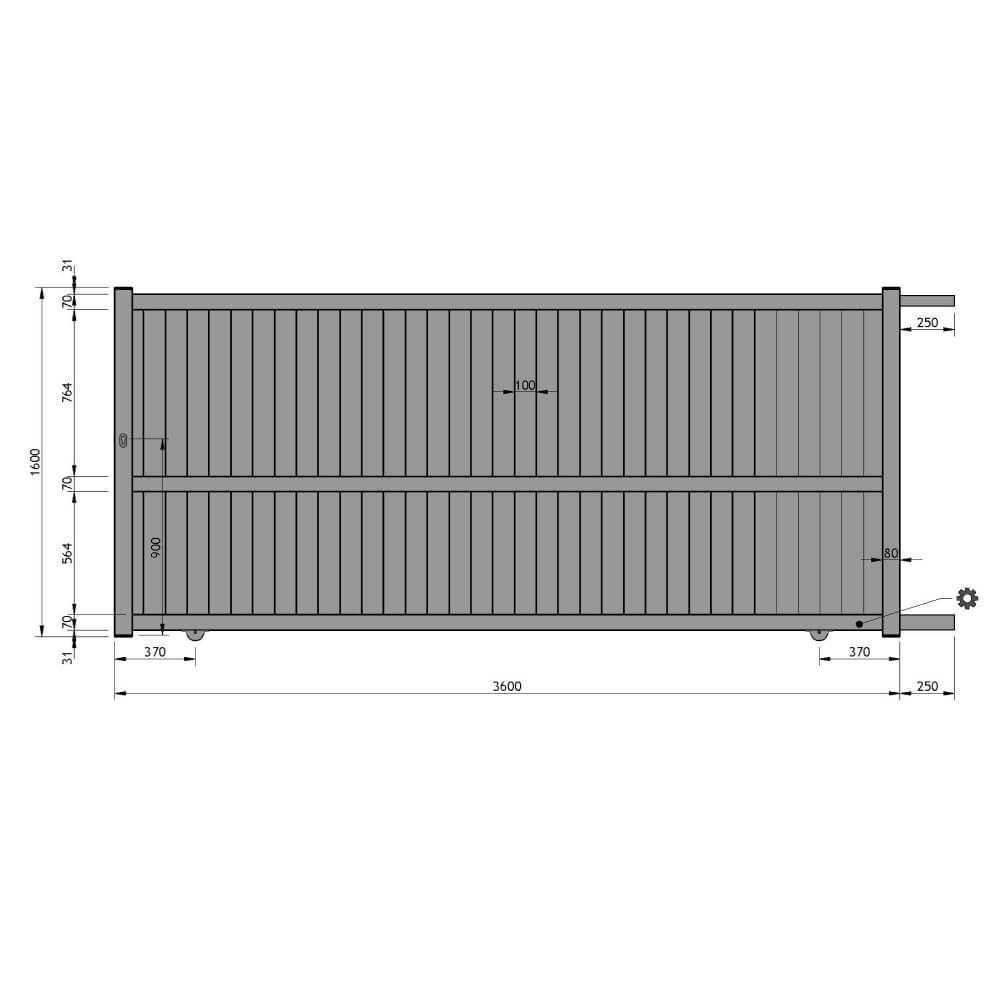 Cancello scorrevole 3.600x1.600 mm