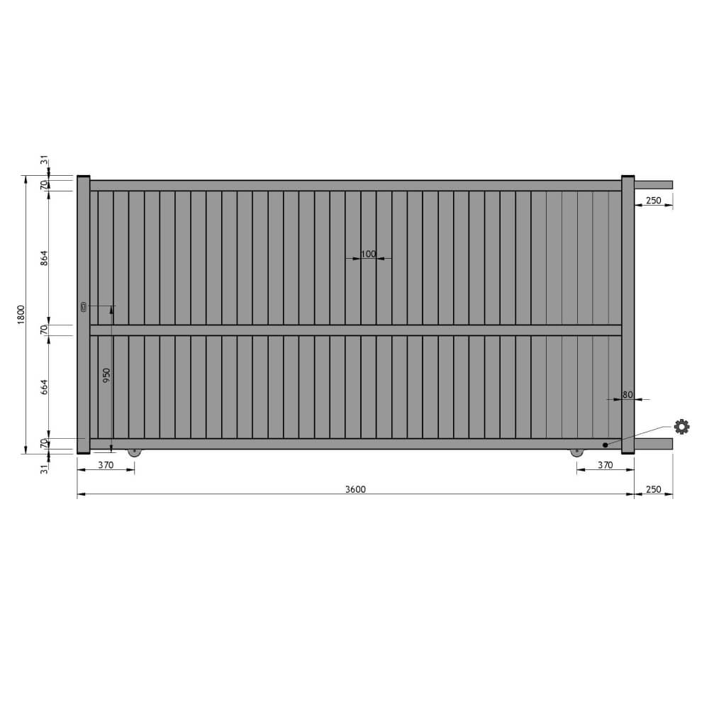 Cancello scorrevole 3.600x1.800 mm