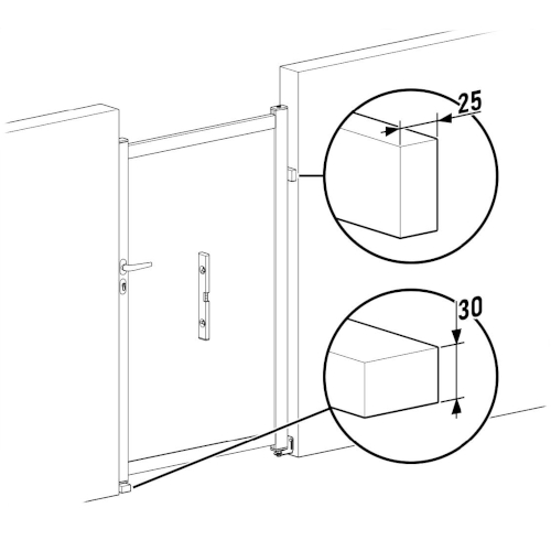 Allineare il cancello da giardino. Assicurarsi di ottenere un allineamento preciso e uniforme rispetto alla muratura e al pavimento