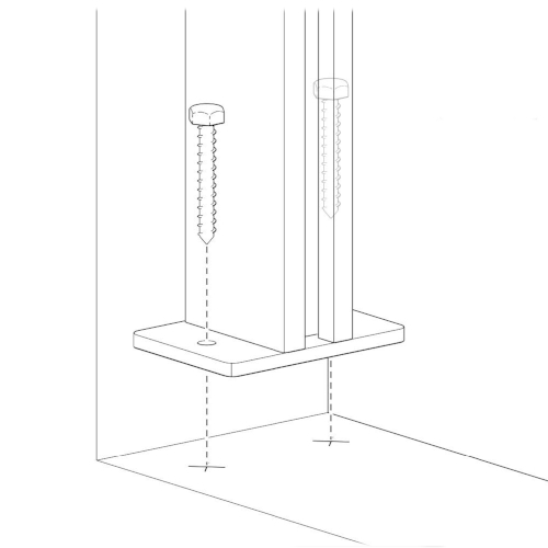 Fissare i montanti al suolo con le viti
