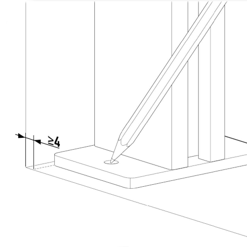 Segnare per prima cosa la posizione dei fori di perforazione