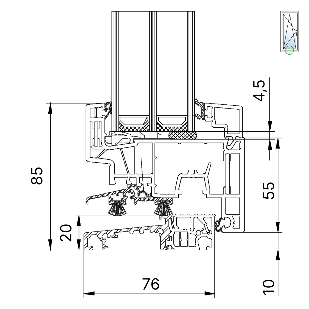Portafinestra con soglia a terra completamente accessibile