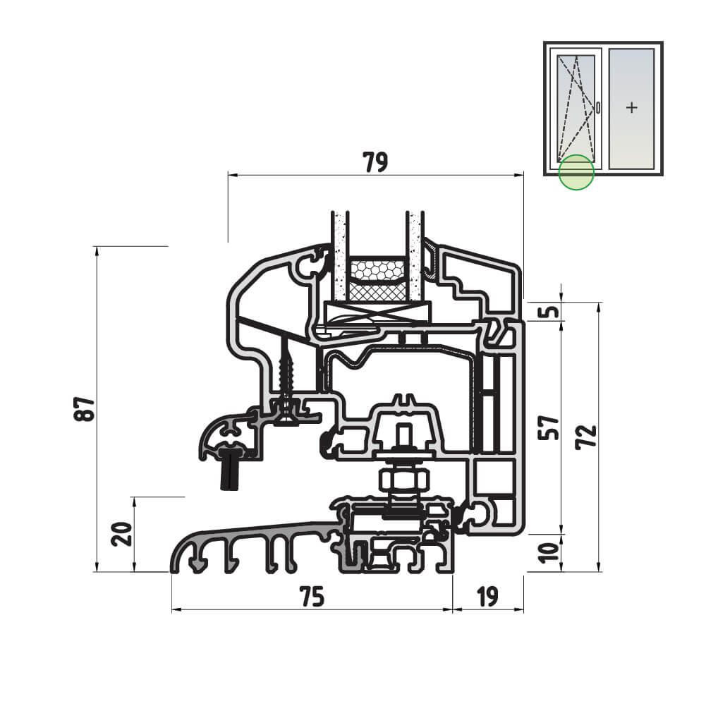 Ideal 5000 portefinestre con soglia piatta