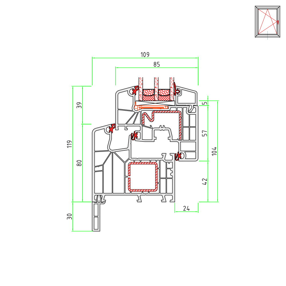 Profilo di raccordo per davanzale per un edificio di vecchia costruzione 30 mm