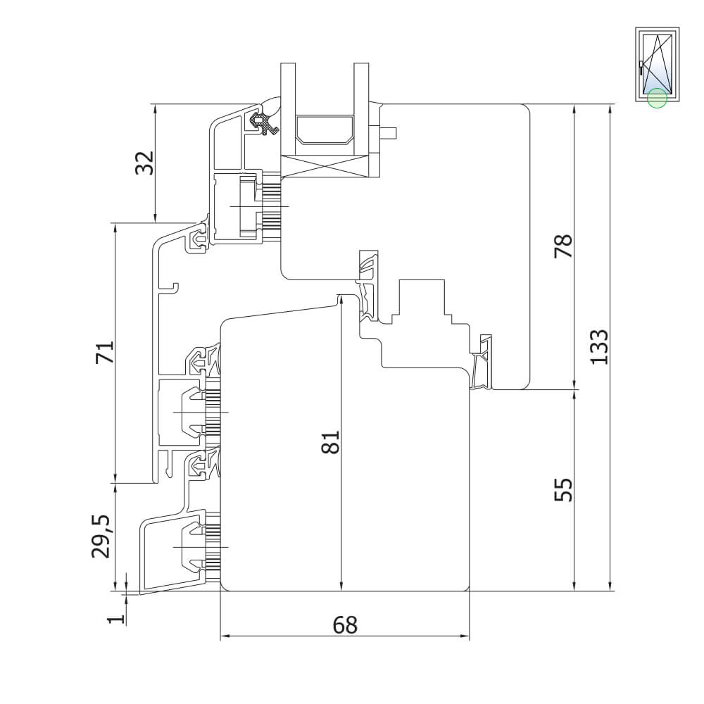 Idealu Classicline 68 Taglio del profilo