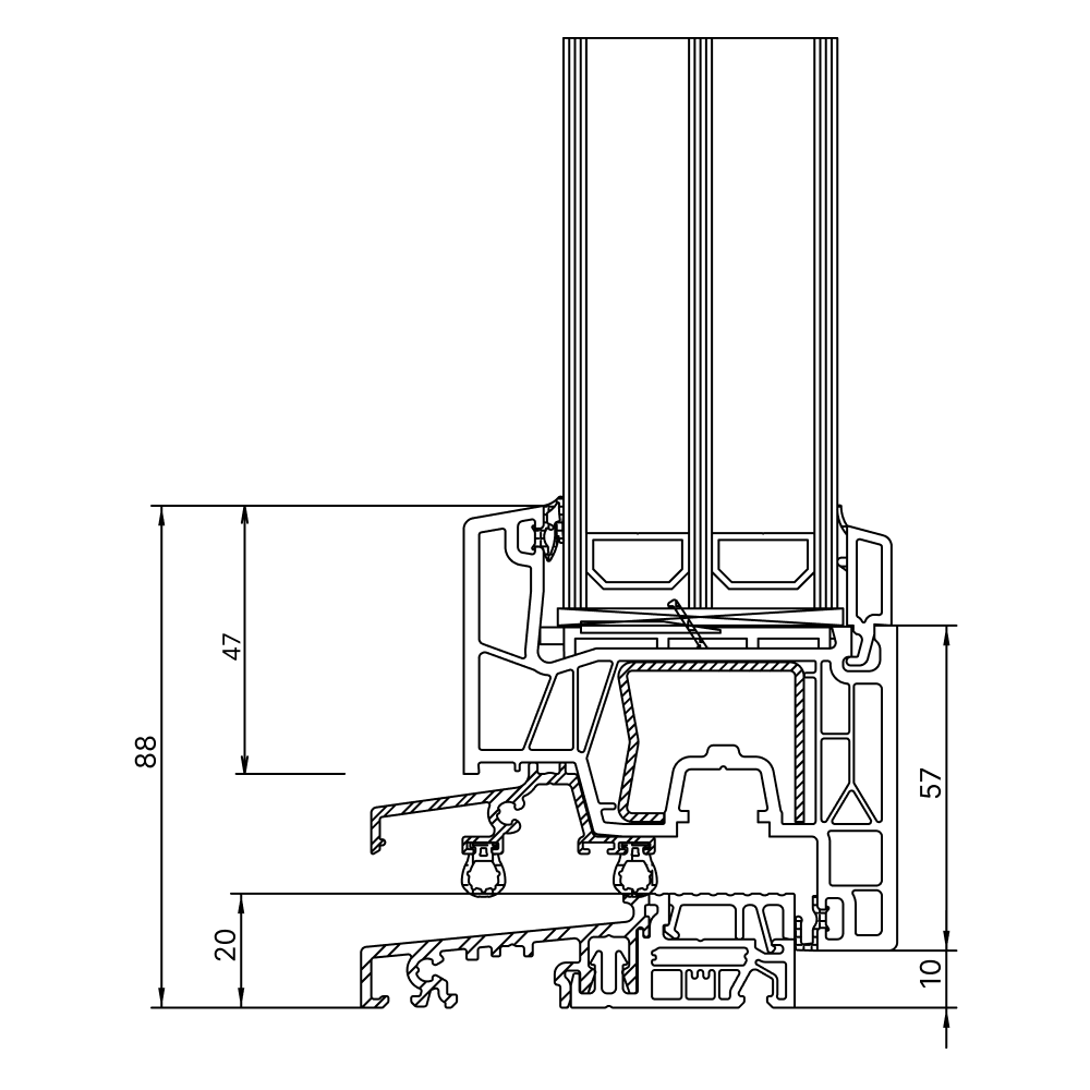 Portafinestra con soglia ribassata
