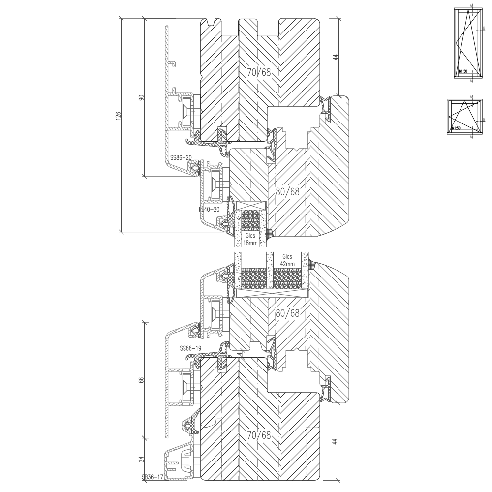 Idealu Classicline 68 Sezione del profilo