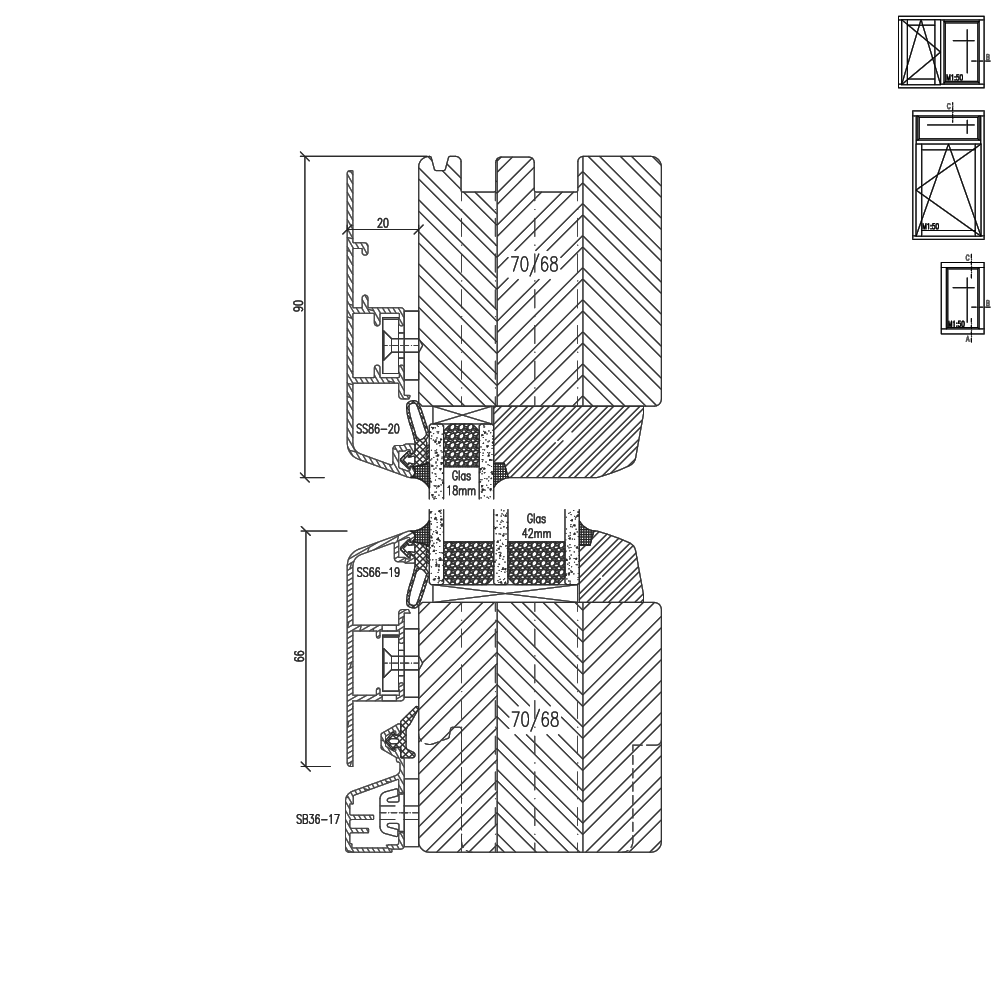Idealu Classicline 68 Vetri fissi