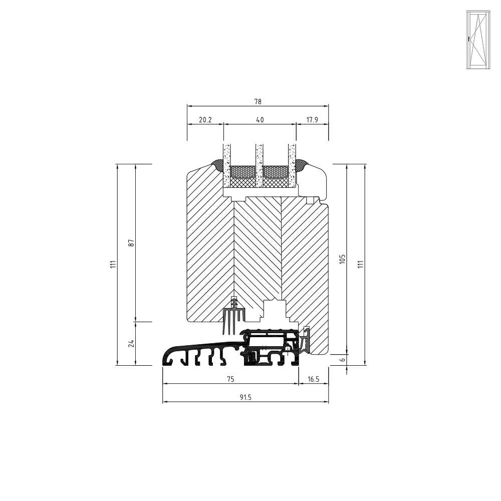 Profilo in legno IV 78 Soglia