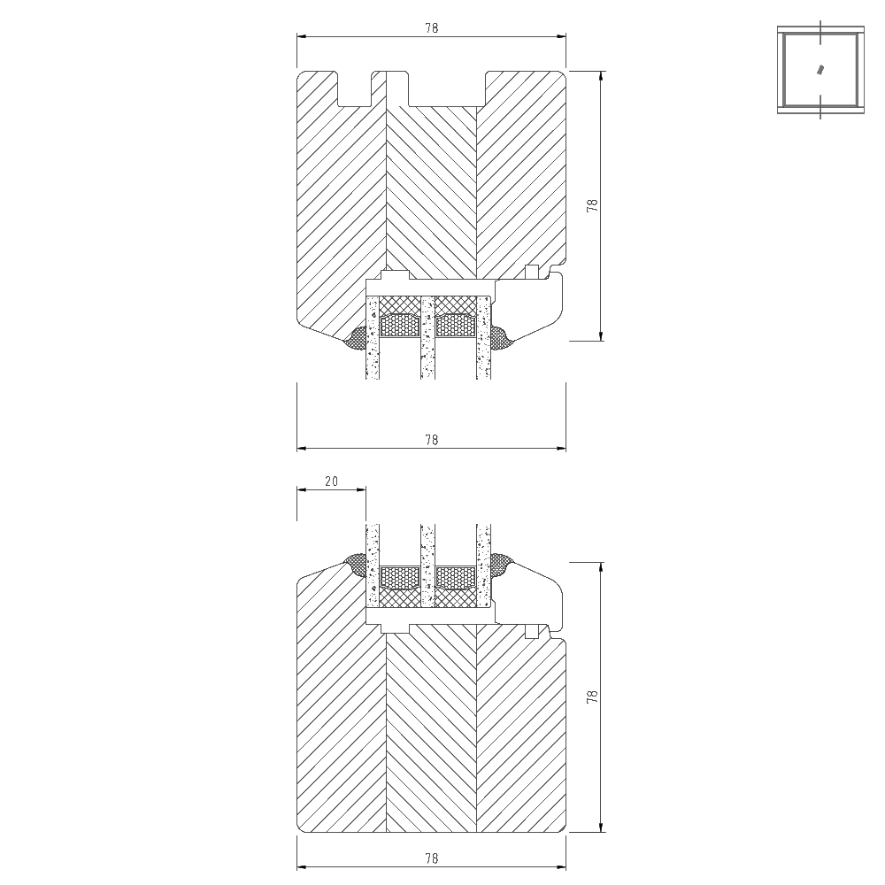 Profilo in legno IV 78 Vetri fissi
