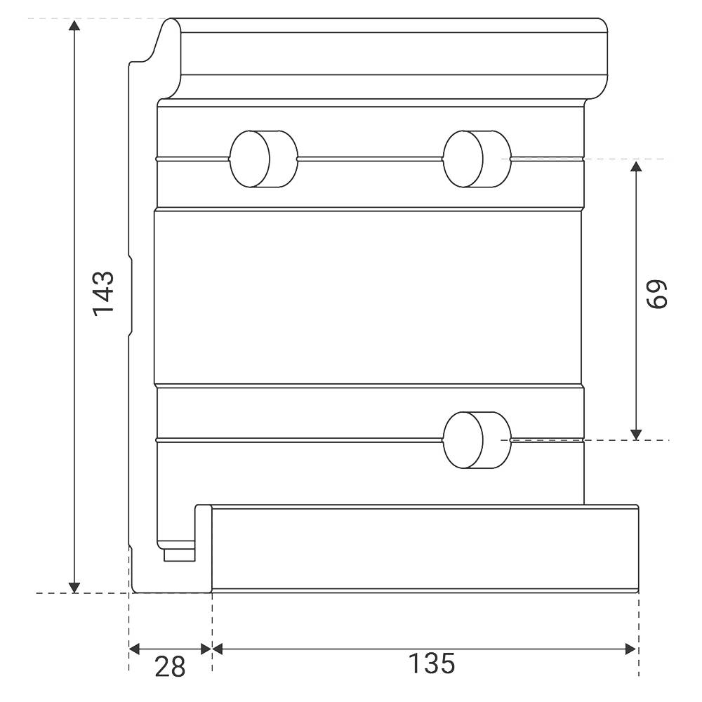 Tenda da sole Exclusive: montaggio a parete destra (oltre 480 cm)