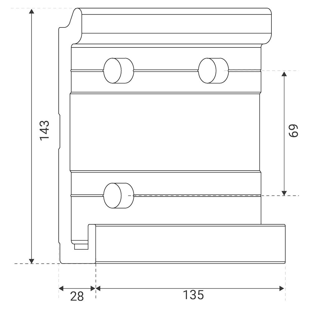 Tenda da sole Exclusive: montaggio a parete sinistra (oltre 480 cm)