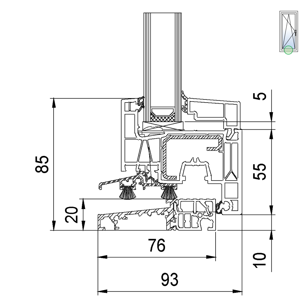 Portafinestra con soglia a terracompletamente accessibile