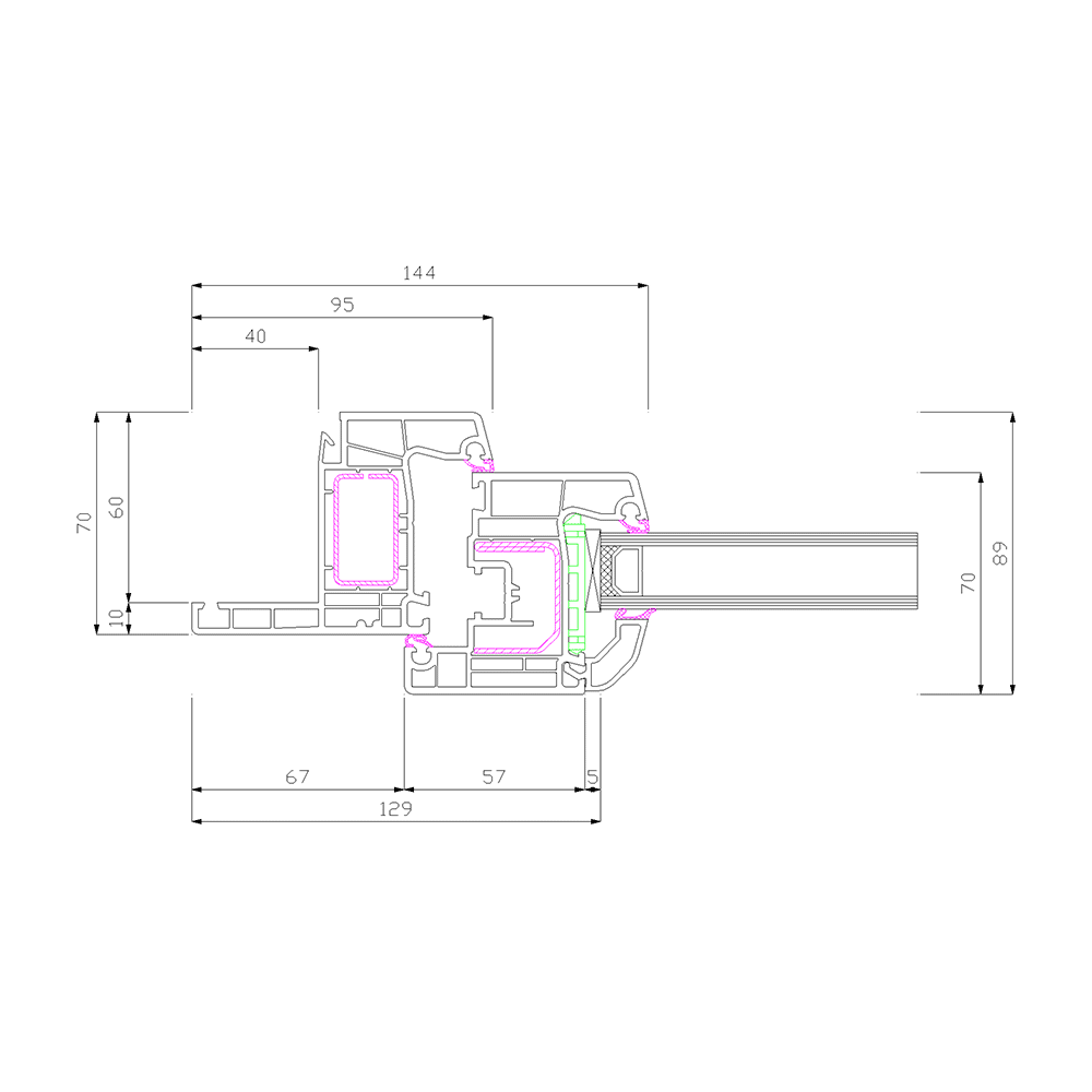 Profilo IDEAL 4000 Reno 40 telaio e anta