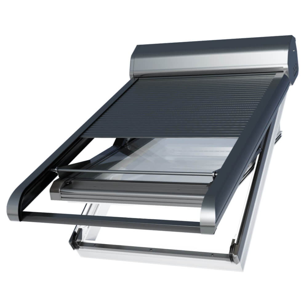Finestra per tetto in PVC con tapparella solare