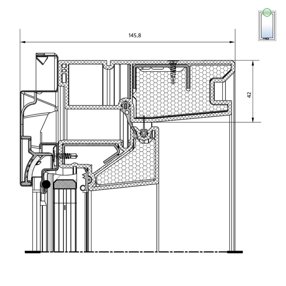 pvc anta oscillante doppio vetro sopra