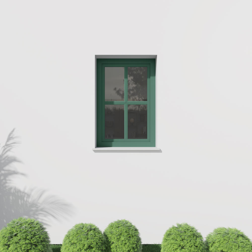 Finestra verde con inglesine