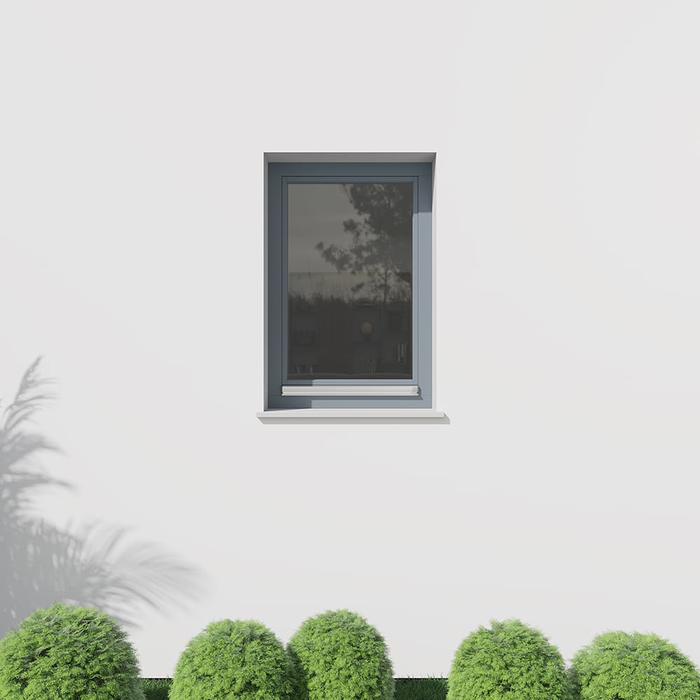 Finestra color argento - installazione esterna
