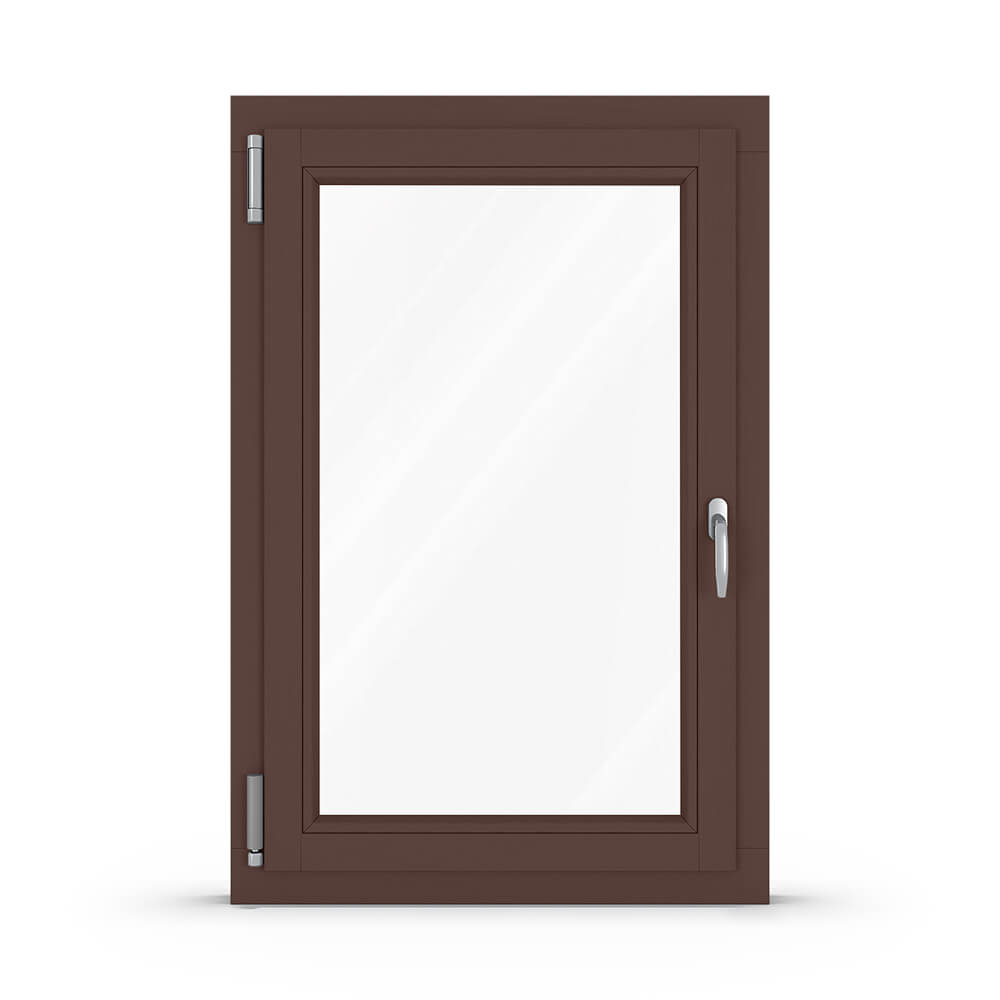 Finestra in legno marrone dall'interno