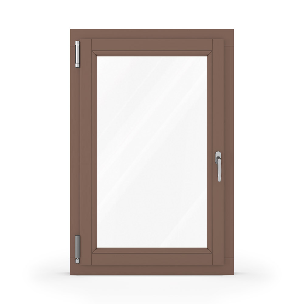 Finestra marrone chiaro dall'interno 