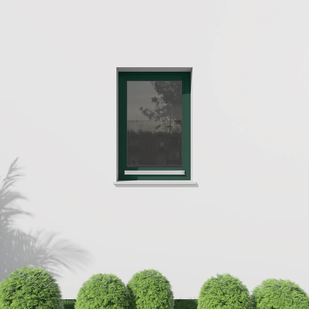 Finestra in legno verde - installazione esterna