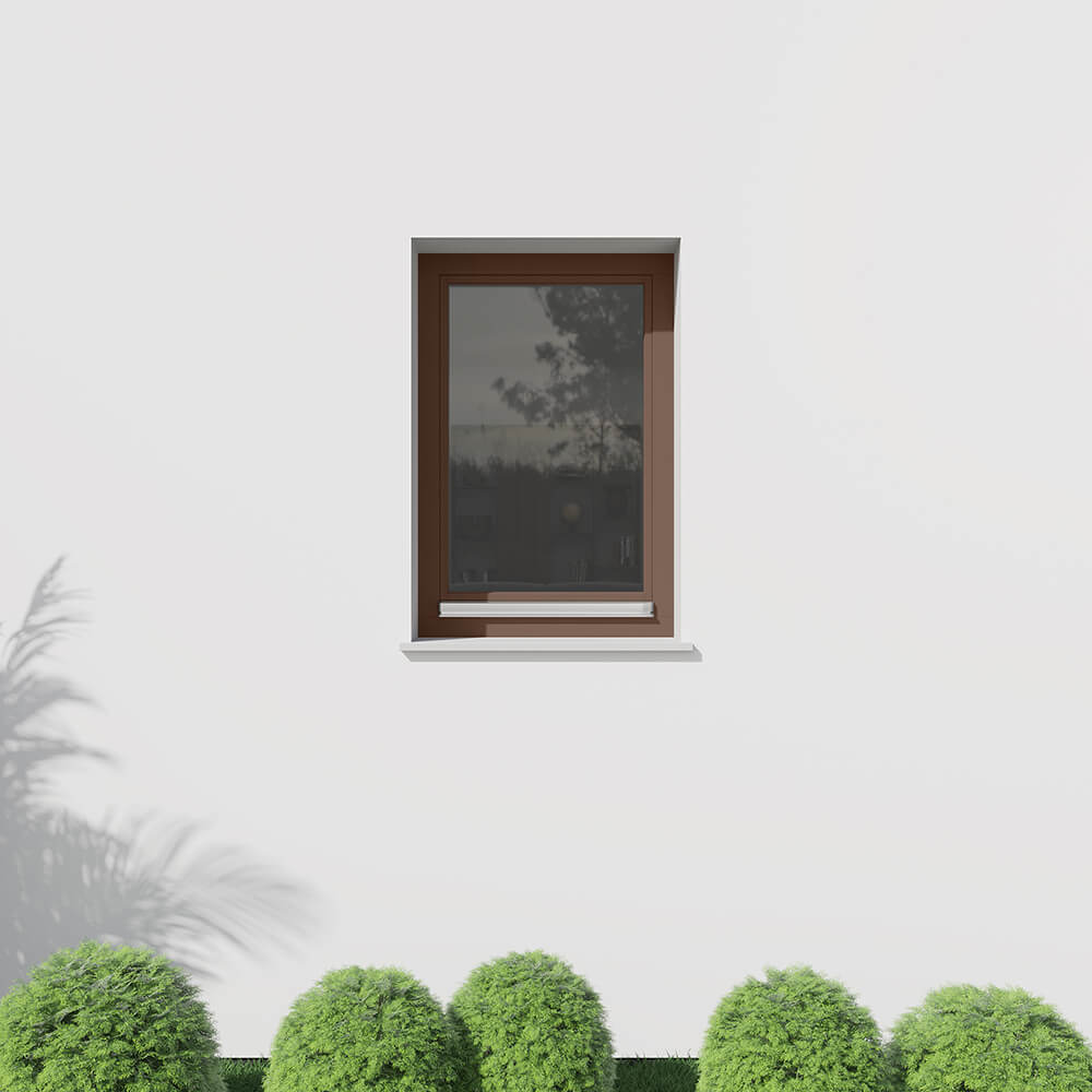 Finestra marrone chiaro - installazione esterna