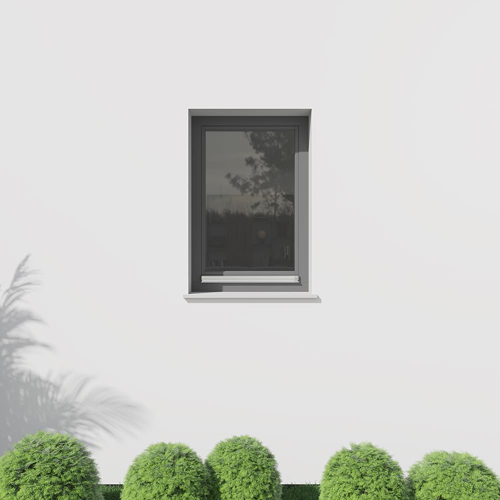 Finestra in legno grigio - installazione esterna