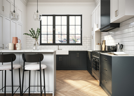 Finestra in PVC grigio antracite in cucina