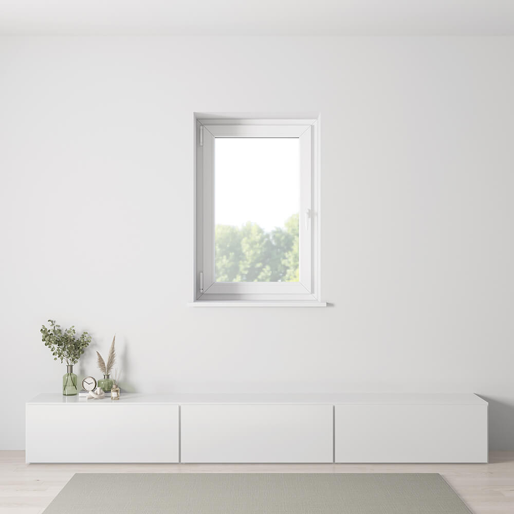 Finestra in alluminio bianco RAL 9016 - installazione interna