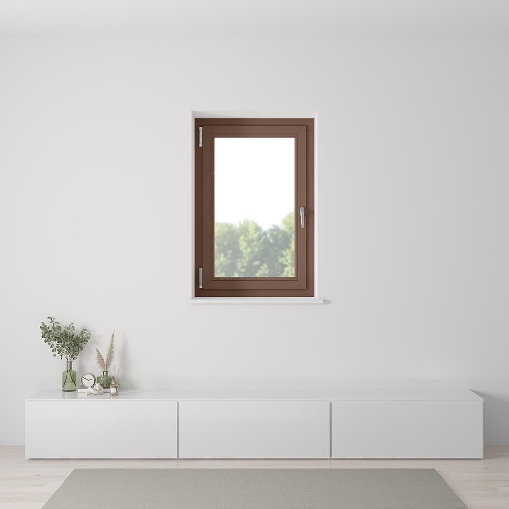 Finestra marrone chiaro - installazione interna