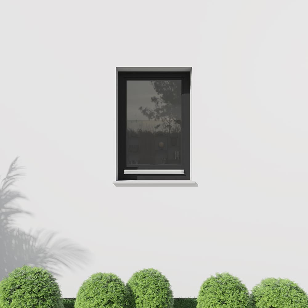 Finestra nera in legno - installazione esterna