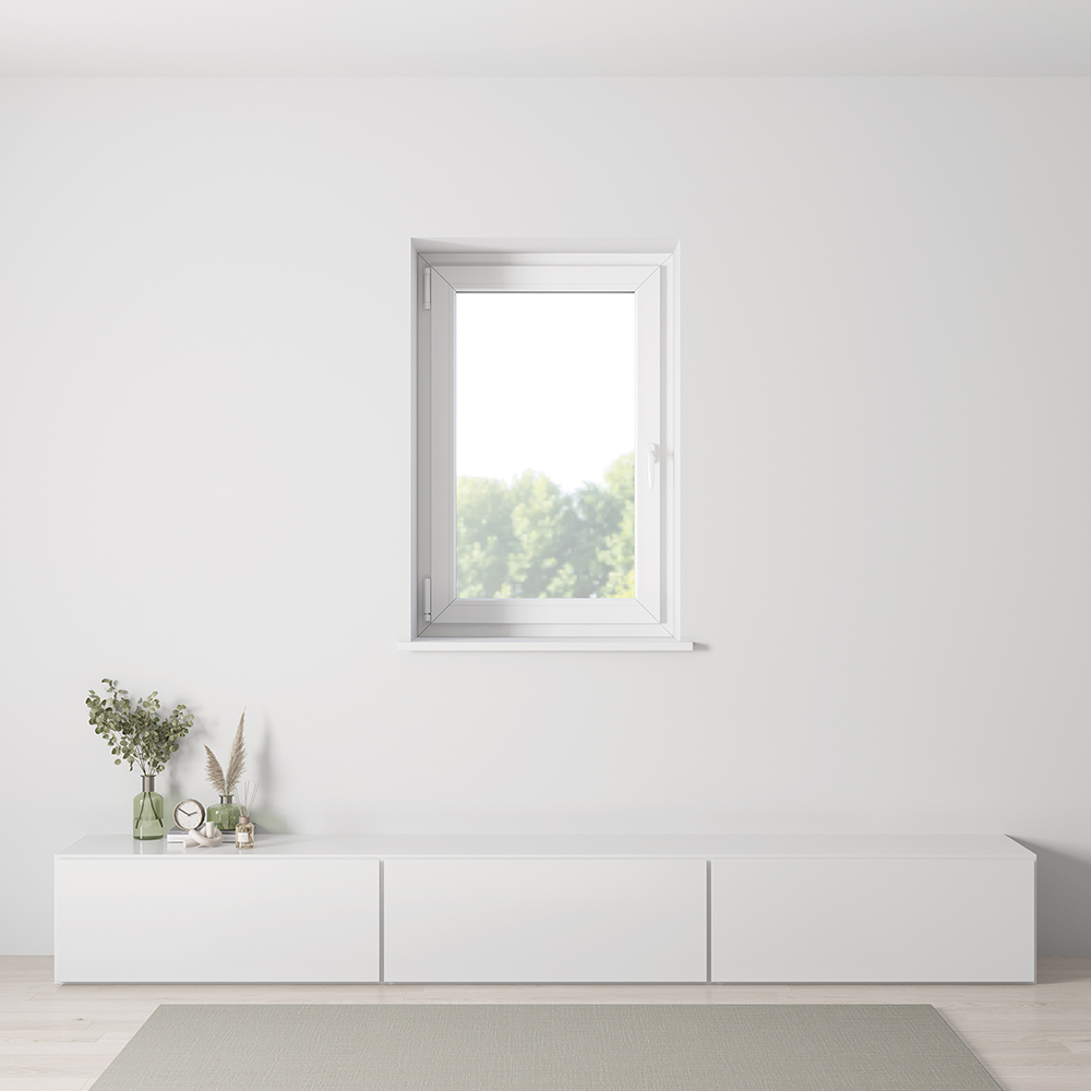 Finestra in PVC-alluminio verde muschio - installazione interna