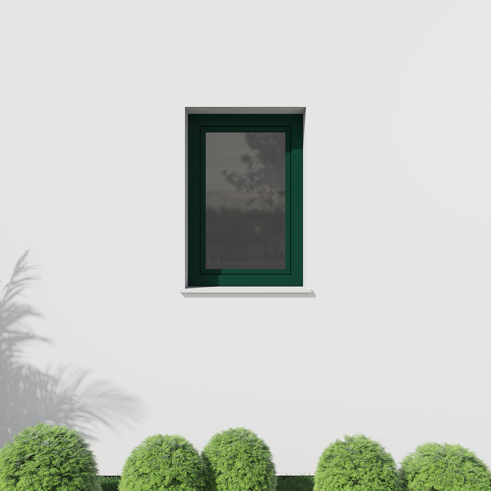 Finestra in PVC-alluminio verde muschio - installazione esterna