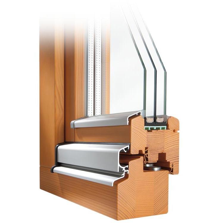 Profilo finestra in legno Classico IV 80 con gocciolatoio bianco