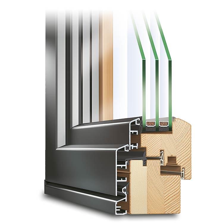 Profilo in legno-alluminio ECO Idealu Classicline