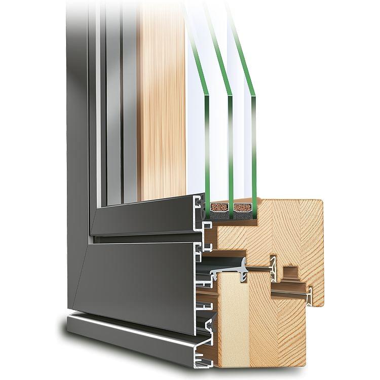 Profilo in legno-alluminio ECO IDEALU Plano