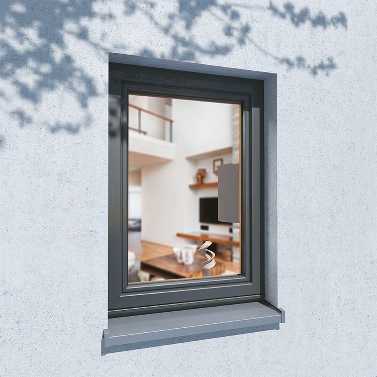 Posizione di un profilo legno-alluminio Idealu Trendline visto dall'esterno