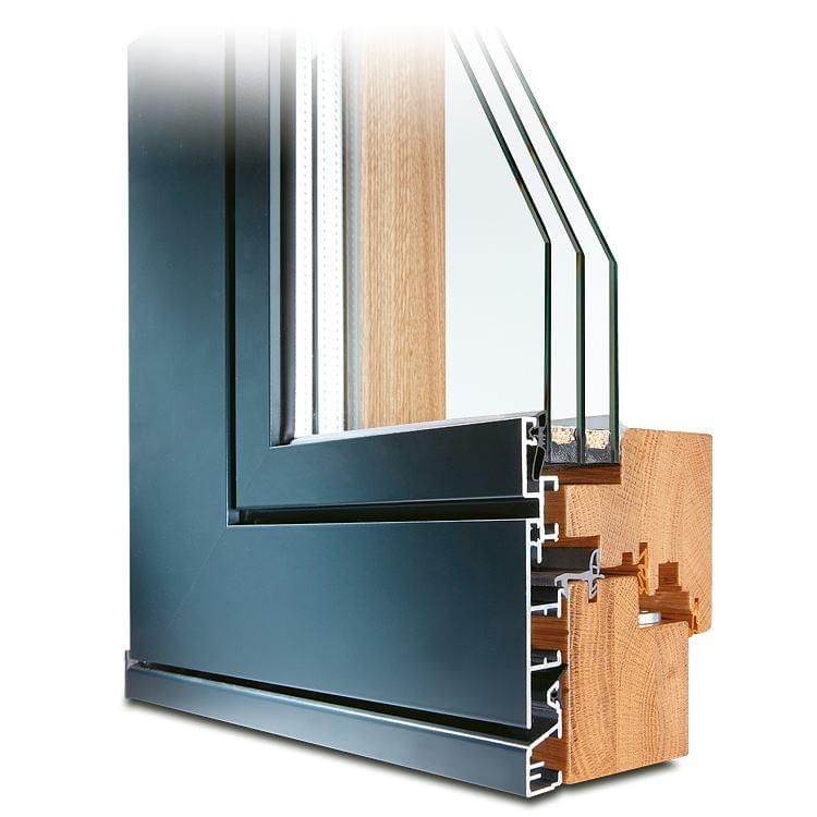 Finestra in legno-alluminio IDEALU Plano