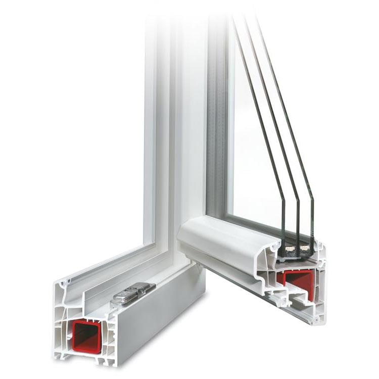 Profilo in PVC aluplast IDEAL 5000 aperto