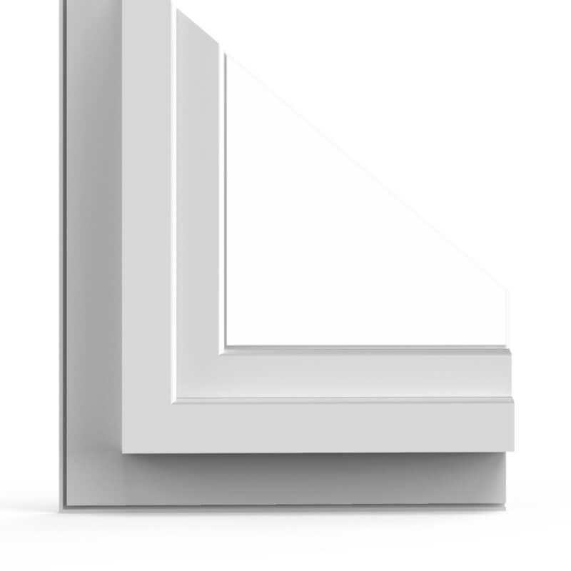 Particolare del profilo in PVC aluplast IDEAL 4000 Restauro