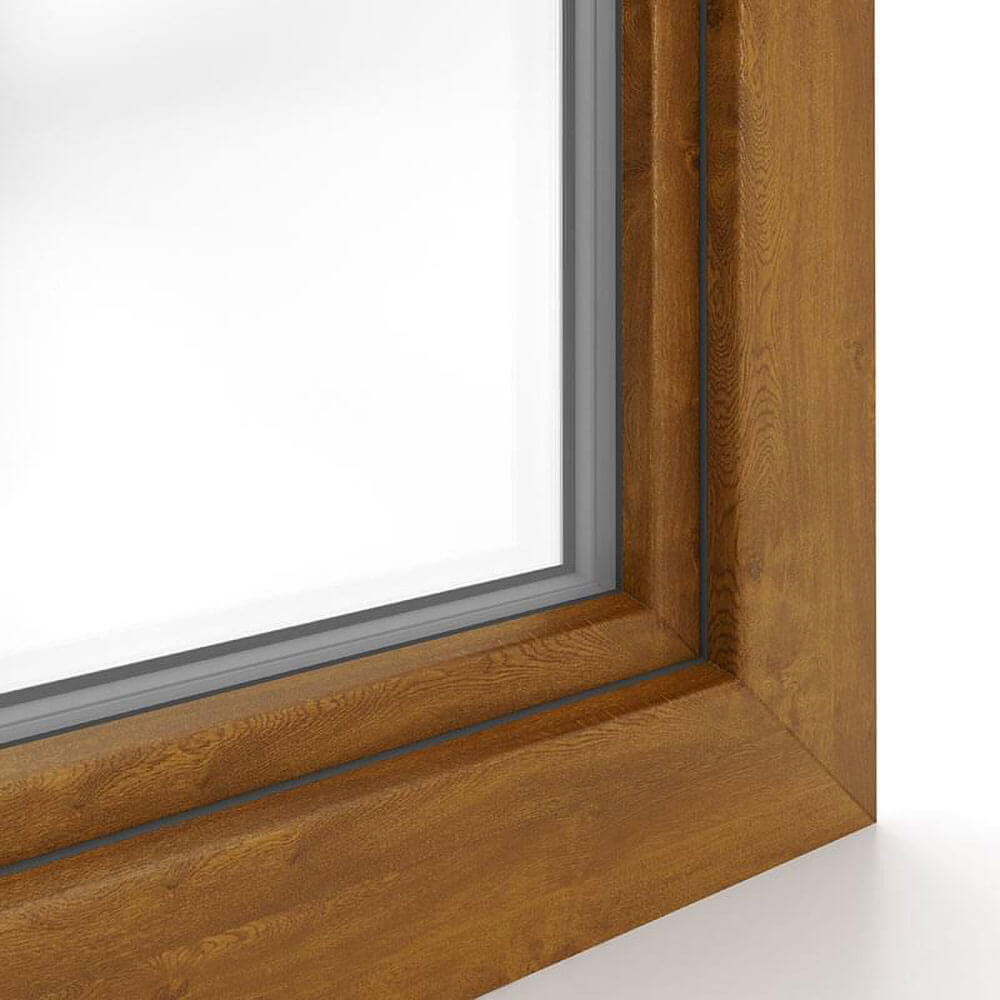 Dettaglio portafinestra rovere dorato aluplast IDEAL Aluskin® neo AD