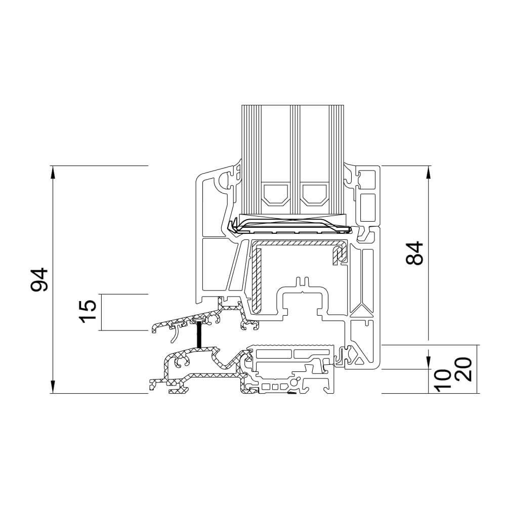 VEKA 76 MD: portafinestra con soglia VEKA 76 MD: portafinestra con soglia