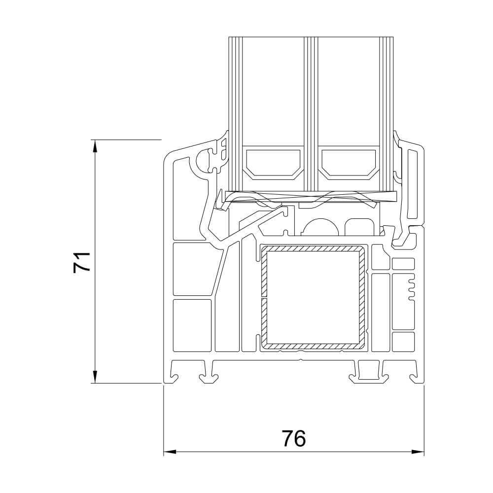 VEKA 76 MD con vetrata fissa VEKA 76 MD con vetrata fissa
