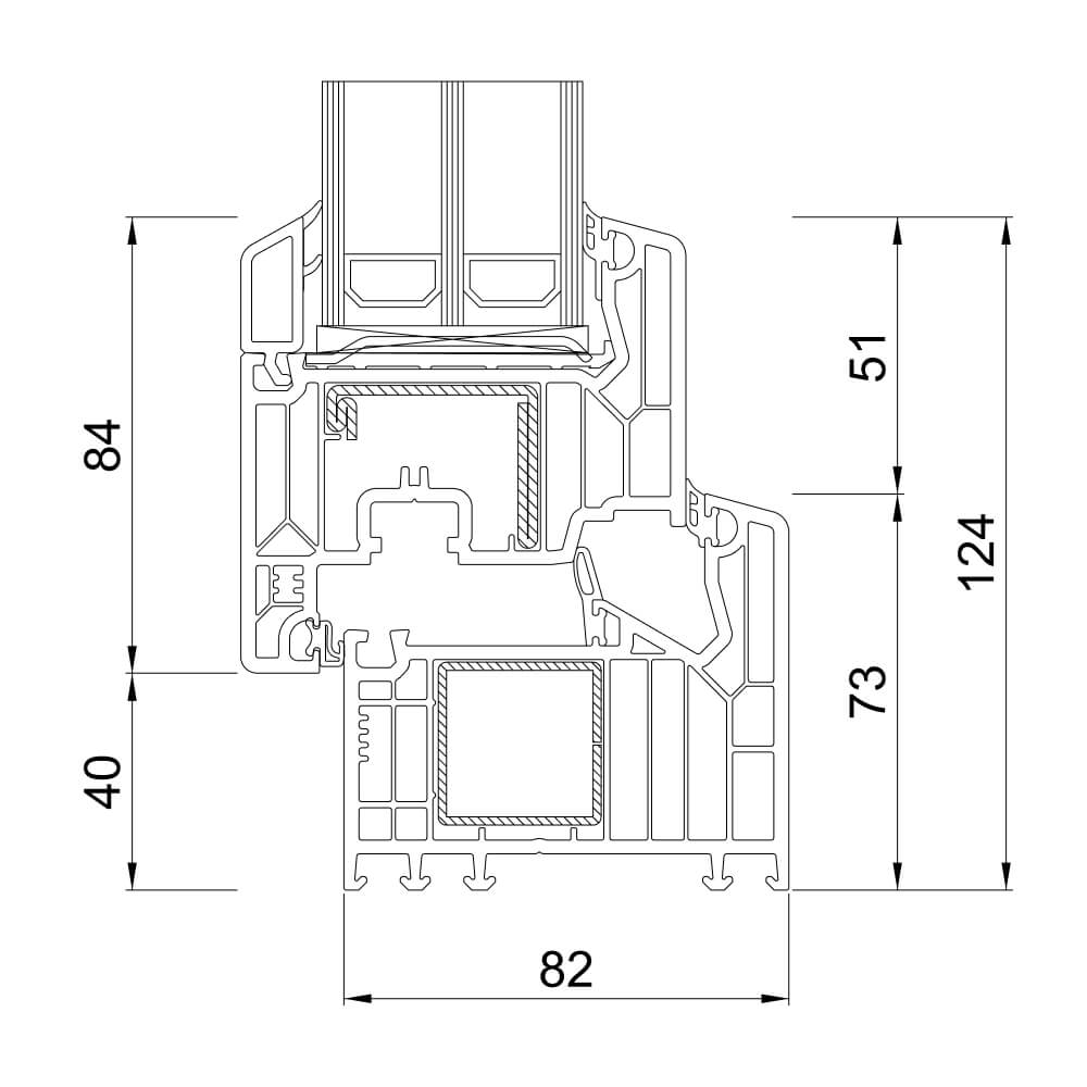 VEKA 82 MD: telaio della finestra e portafinestra con anta VEKA 82 MD: telaio della finestra e portafinestra con anta
