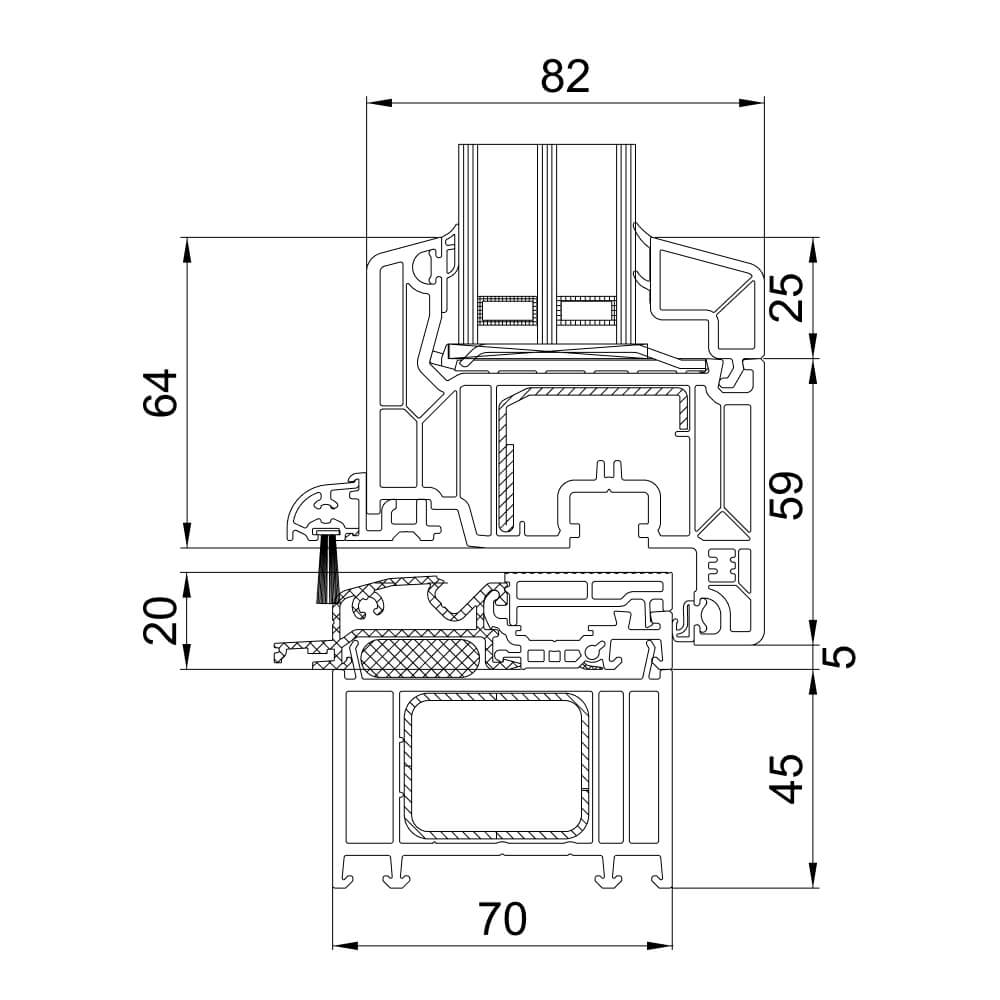 VEKA 82 MD: portafinestra con soglia ribassata VEKA 82 MD: portafinestra con soglia ribassata