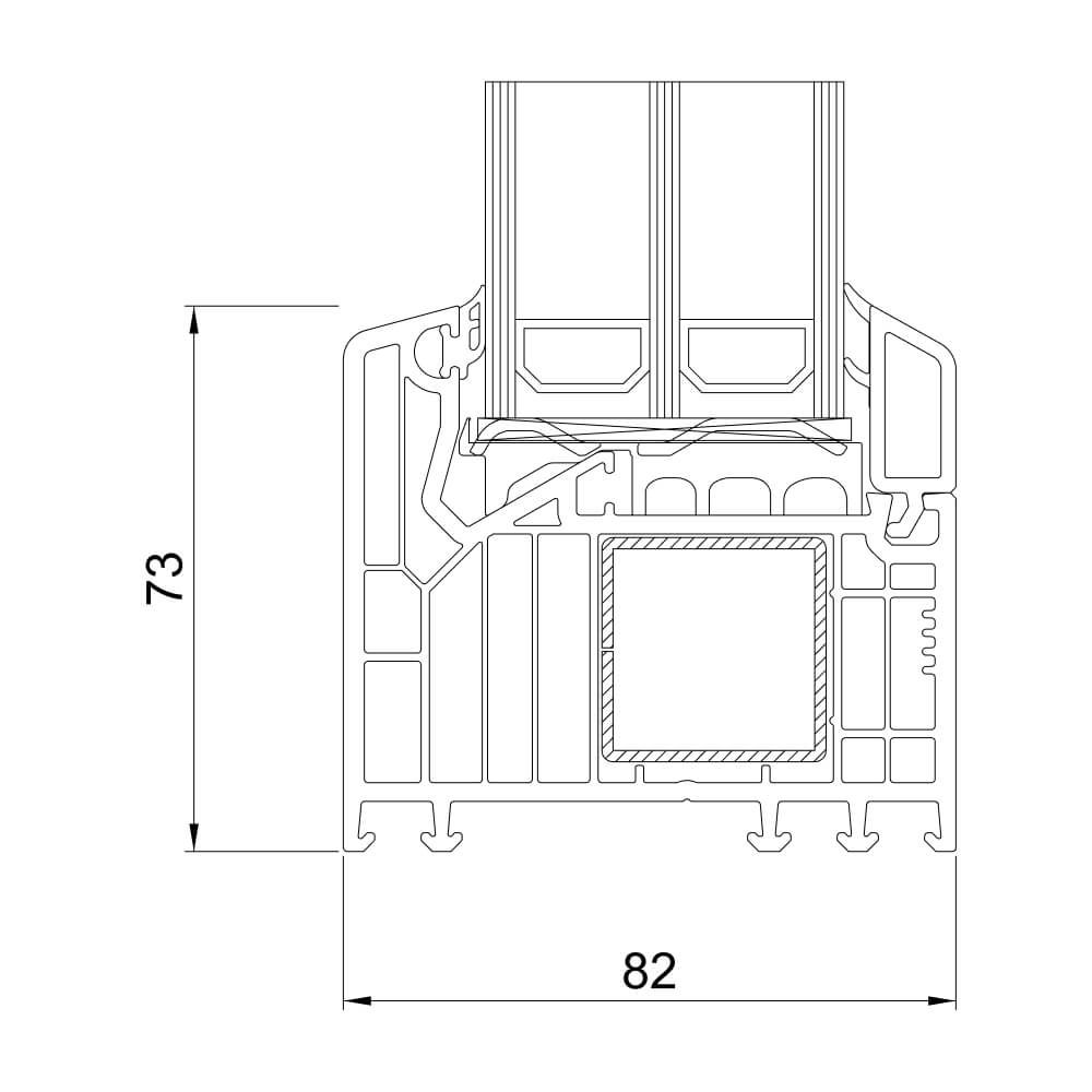 VEKA 82 MD: vetrata fissa VEKA 82 MD: vetrata fissa
